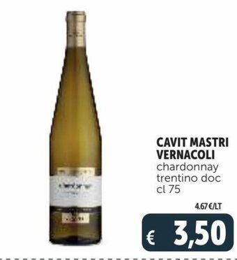 Deco Supermercati Cavit Mastri Vernacoli chardonnay trentino doc cl 75 offerta