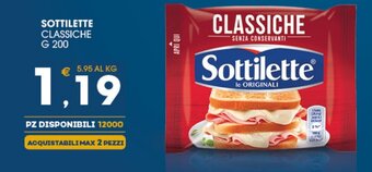 SeBón Supermercati Sottilette Classiche g 200 offerta