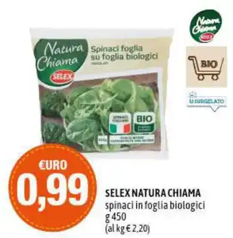 Madis Selex Natura Chiama Spinaci In Foglia Biologici g 450 offerta