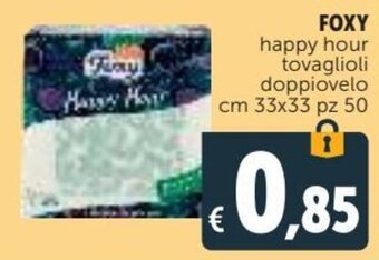 Deco Supermercati Foxy happy hour tovaglioli doppiovelo cm 33x33 pz 50 offerta
