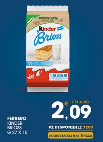 SeBón Supermercati Ferrero Kinder Brioss g 27 x 10 offerta
