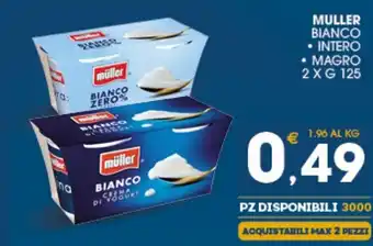 SeBón Supermercati Muller Bianco Intero/Magro 2 x g 125 offerta