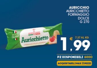 SeBón Supermercati Auricchio Auricchietto formaggio dolce g 270 offerta