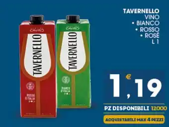 SeBón Supermercati Tavernello Vino Bianco/Rosso/Rosé L 1 offerta