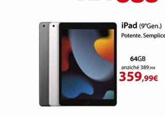 Euronics Ipad (9º gen,) 64gb offerta