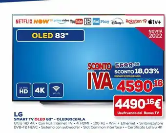 Euronics Smart tv oled 83'' lg offerta