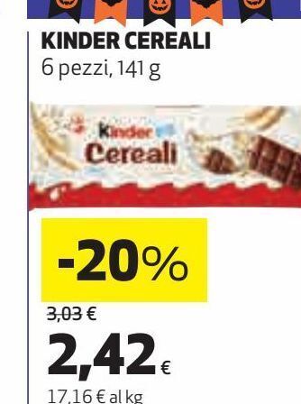 Coop Kinder cereali offerta
