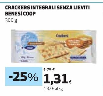 Coop Crackers integrali senza lieviti benesì coop offerta