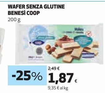 Coop Wafer senza glutine benesì coop offerta