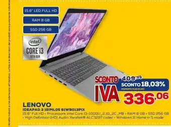 Euronics Ideapad 3 15imlo5 lenovo offerta