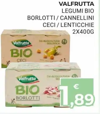 Eté Valfrutta Legumi Bio Borlotti/Cannellini Ceci/Lenticchie 2 x 400 g offerta