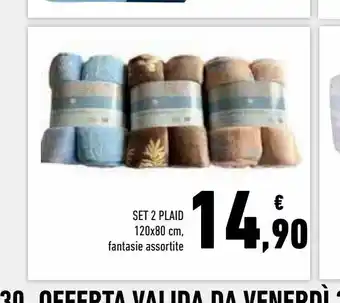 Conad Superstore Set 2 plaid 120 x 80 cm offerta