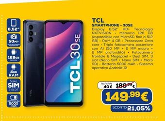 Euronics Tcl smartphone -30se offerta