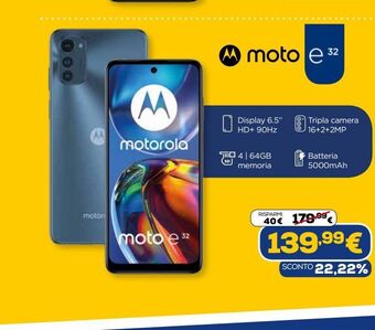 Euronics Moto e32 offerta