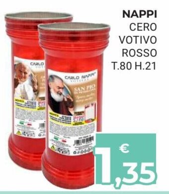 Nappi Cero Votivo Rosso T.80 H.21