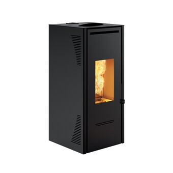 Brico Io Invicta stufa a pellet canalizzabile da 11kw, dal design essenziale, con ventilatore dedicato, riscalda fino a 120 mq. offerta