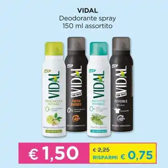 Deodorante spray vidal 150ml assortito