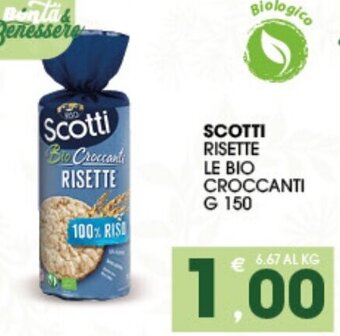 SeBón Supermercati Scotti Risette Le Bio Croccanti g 150 offerta