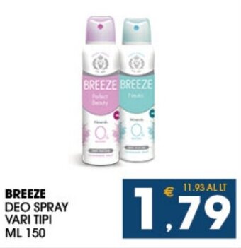SeBón Supermercati Breeze Deo Spray vari tipi ml 150 offerta