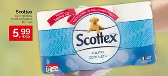 Acqua & Sapone Scottex carta igienica Pulito Completo 12 rotoli offerta