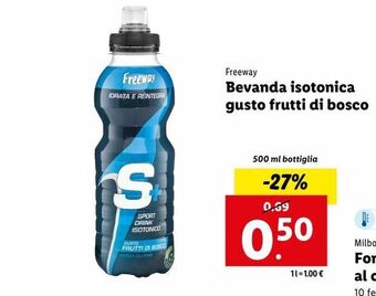 Lidl Bevanda isotonica gusto frutti di bosco offerta