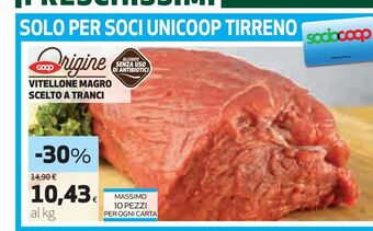 Coop Vitellone magro scelto a tranci coop offerta