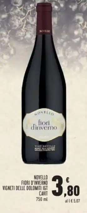 Conad Novello Fiori D'Inverno Vigneti Delle Dolomiti IGT Cavit 750 ml offerta
