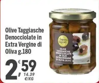 Supermercati Dok Saper di Sapori Olive Taggiasche Denocciolate in Extra Vergine di Oliva g. 180 offerta