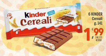 Supermercati Dok 6 Kinder Cereali g. 141 offerta