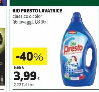 Coop Detersivo bio presto lavatrice offerta