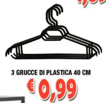 3 Grucce di Plastica 40 cm