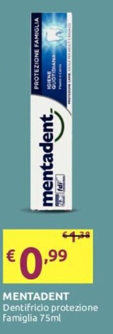 Mentadent Dentifricio Protezione Famiglia 75 ml