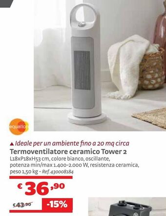 Bricocenter Termoventilatore ceramico tower 2 offerta