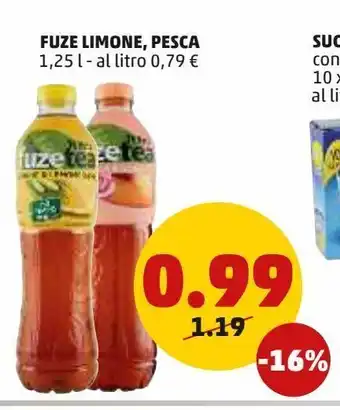 PENNY Fuze limone, pesca offerta