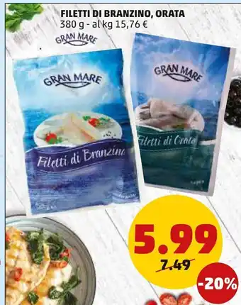 PENNY Filetti di branzino orata offerta