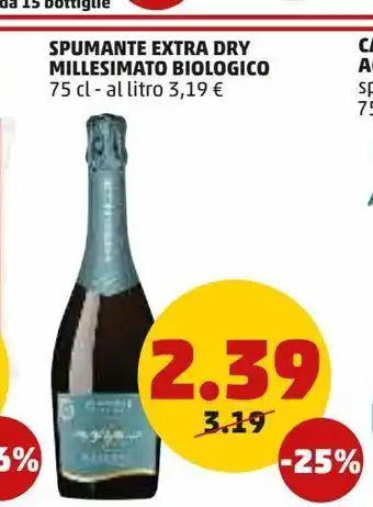 PENNY Spumante extra dry millesimato biologico offerta