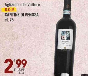 Supermercati Dok Cantine Di Venosa Aglianico del Vulture D.O.P. cl. 75 offerta