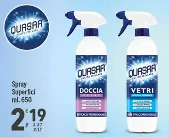 Supermercati Dok Quasar Pulito Stellare Spray Superfici ml. 650 offerta