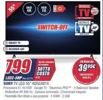 SONY TV LED 55" KD55X81K