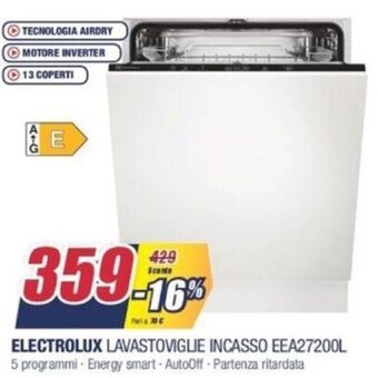 Trony Electrolux Lavastoviglie Incasso EEA27200L offerta