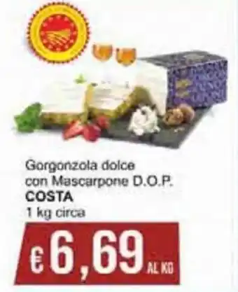 Costa Gorgonzola dolce con mascarpone D.O.P. 1 kg circa