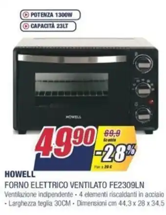 Trony Howell Forno Elettrico Ventilato FE2309LN offerta