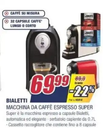 Trony Bialetti Macchina da Caffè Espresso Super offerta
