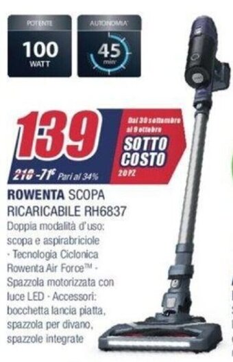 Trony Rowenta Scopa Ricaricabile RH6837 offerta