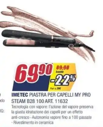 Trony Imetec Piastra Per Capelli My Pro Steam B28 100 ART.11632 offerta