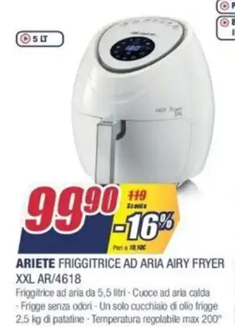 Trony Ariete Friggitrice Ad Aria Airy Fryer XXL AR/4618 offerta