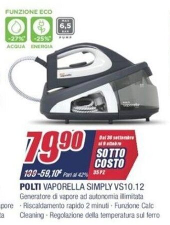 Trony Polti Vaporella Simply VS10.12 offerta