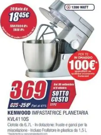 Trony Kenwood Impastatrice Planetaria KVL4110S offerta