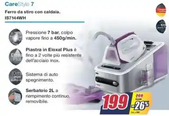 Trony CareStyle 7 Ferro da Stiro Con Caldaia IS7144WH offerta