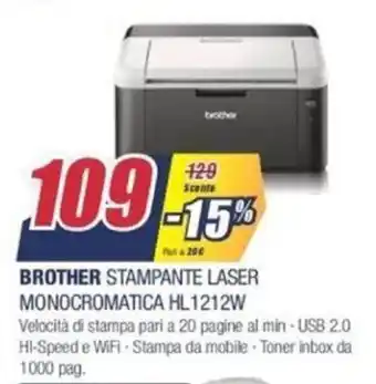 Brother Stampante Laser Monocromatica HL1212W
